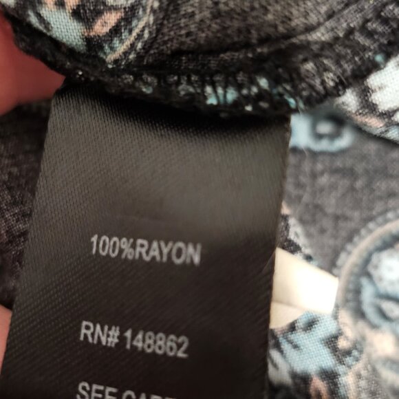 #194 Torrid size 1 mandala floral black teal sun dress 16/18 - Picture 7 of 9